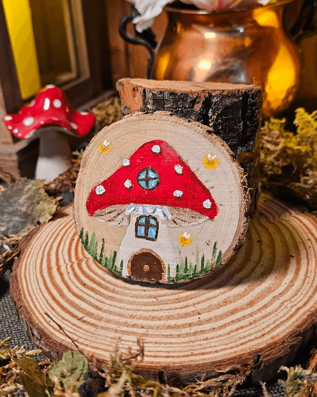 Illustration sur bois - Maison de Fée