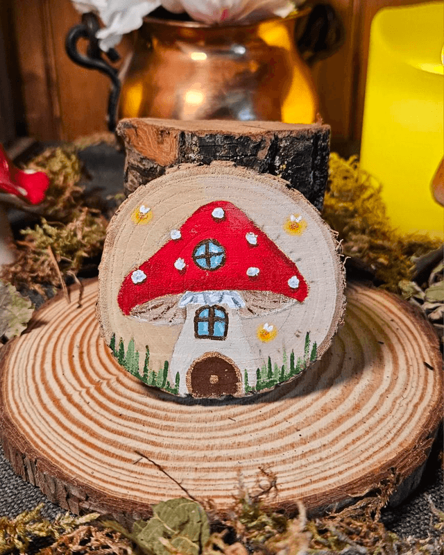 Illustration sur bois - Maison de Fée